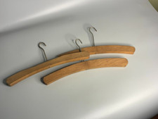French vintage set of 3 coat hangers wood