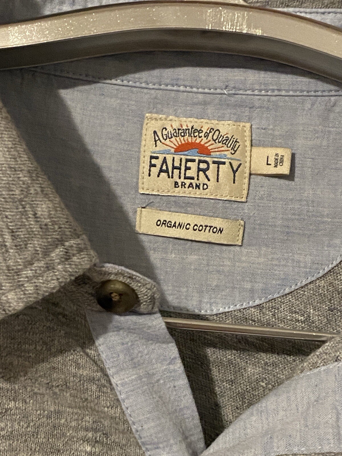 Faherty Solid Heather Athletic Grey Long Sleeve P… - image 4