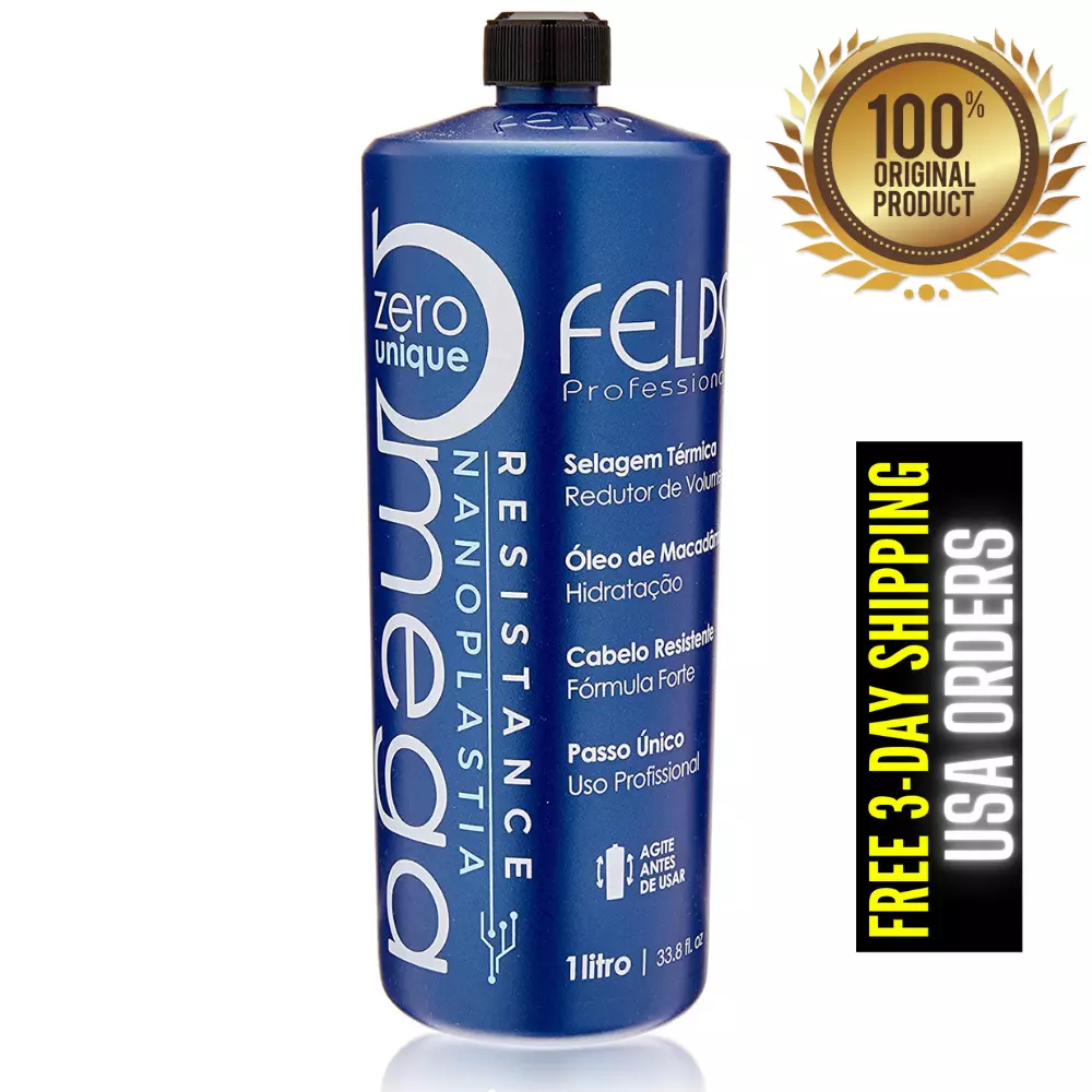 Felps Omega Zero Resistance Nanoplastia Brazilian Keratin Treatment 1L 34fl  oz