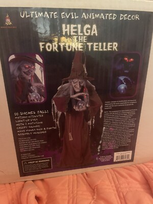 Morris Costumes Helga Fortune Teller Retired Halloween Animatronic Prop  BNIB