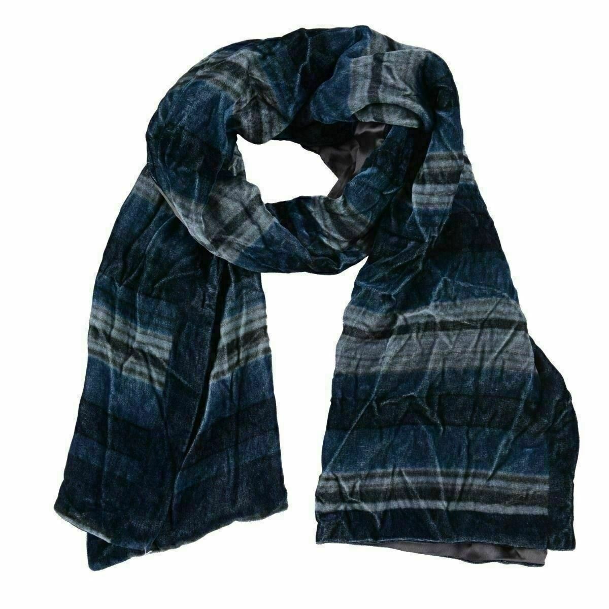 Многоцветный велюровый шарф в полоску унисекс