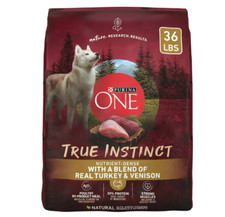 Purina ONE True Instinct Dry Dog Food, High Protein Real Turkey Vension, 36 lb