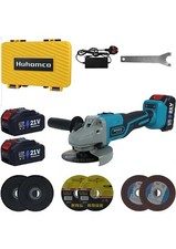 Battery Angle Grinder Brushless Cordless with 2×4.0Ah Li-ion Battery & Fast 6pcs