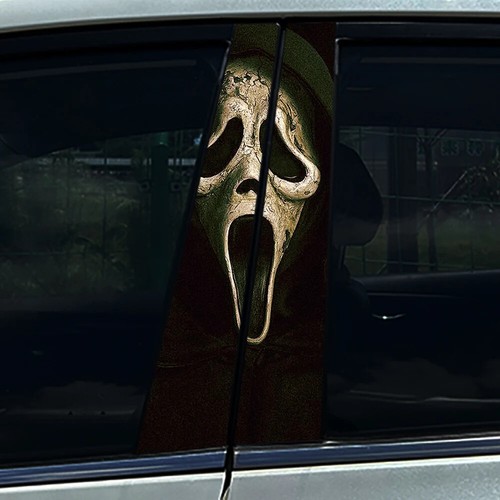 2x Ghost Mask Car B Pillar Sticker Center Column Cover Decals - Bild 8 von 20