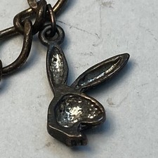 Vintage Playboy Bunny Charm Bracelet Copper Tone 8”