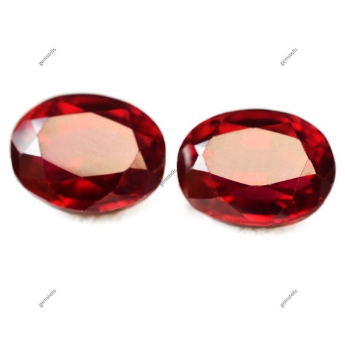 AA+ Natural Red Ruby 16.00 Ct CERTIFIED Loose Gemstone Oval Fine Cutting Pair - Picture 6 of 14