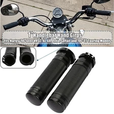 Motorcycle Black 1"Handlebar Hand Grips For Harley Road King Night Train Softail