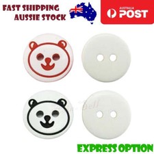 100pcs 12.5mm Black Bear Pattern Buttons Sewing Resin Button For Kids Clothes De