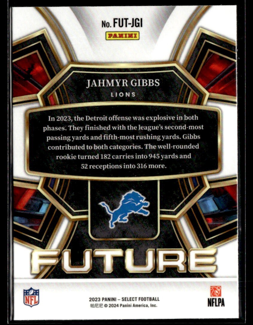 2023 Panini Select Future Jahmyr Gibbs RC #FUT-JGI Detroit