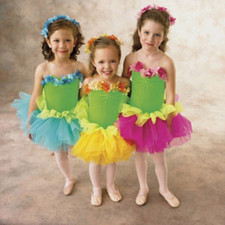 Child XS GOLD GARDEN DANCE Tutu Ballet Costume w/ Headdress