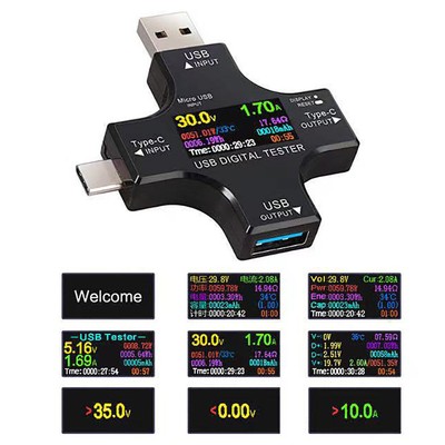 USB Type-C Digital Meter Tester Multimeter Current & Voltage Accuracy Evaluate