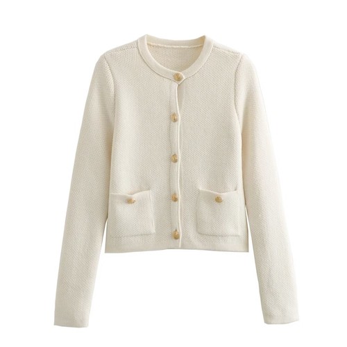 2025 Spring Womens New Button Knitted Cardigan Coat Slim Fit Casual Sweater Chic - Picture 21 of 32