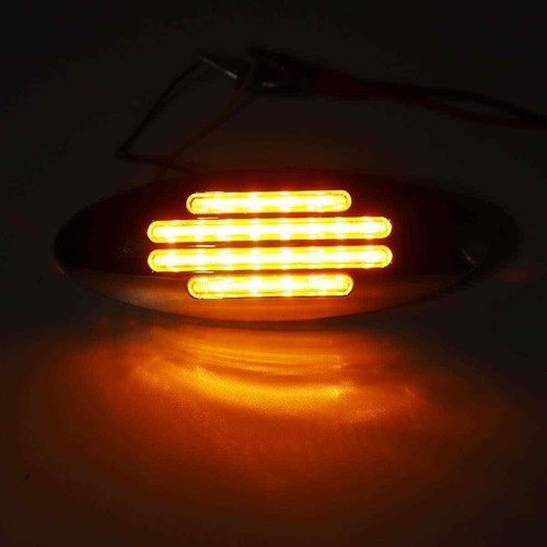 10x Side Marker Amber Lights for Freightliner Peterbilt Truck Cab Sleeper 24 LED - Picture 2 of 8