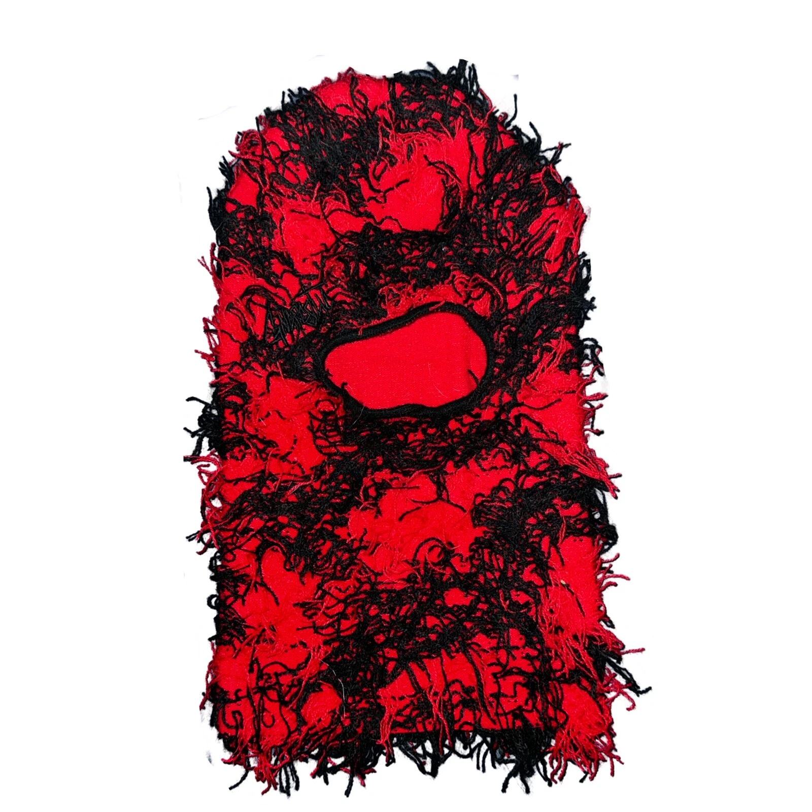 Gnarcotic Lil Gnar Red and Black Shaggy Ski Mask - Unique Designer Piece