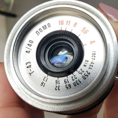 Lens LOMO T-43 f4/40mm (Triplet) silver Soviet Ukraine - Picture 8 of 12