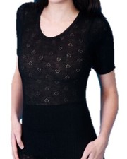 Ladies Thermal Short Sleeve Plain Spencer Black or White