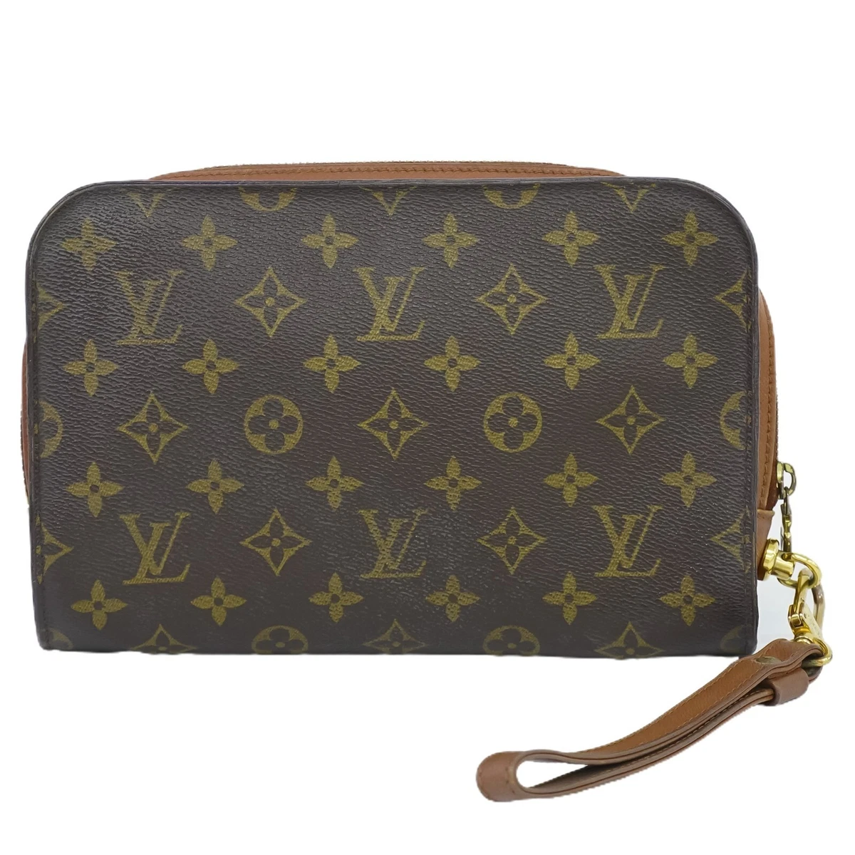 LOUIS VUITTON Orsay Monogram Canvas Clutch Bag Brown