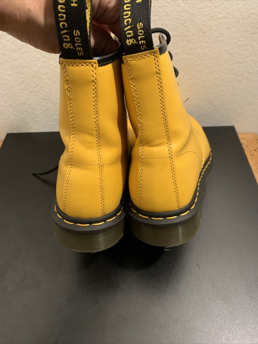 Martens Men's 1460 Yellow Smooth Leather 8-Eye US Men Women