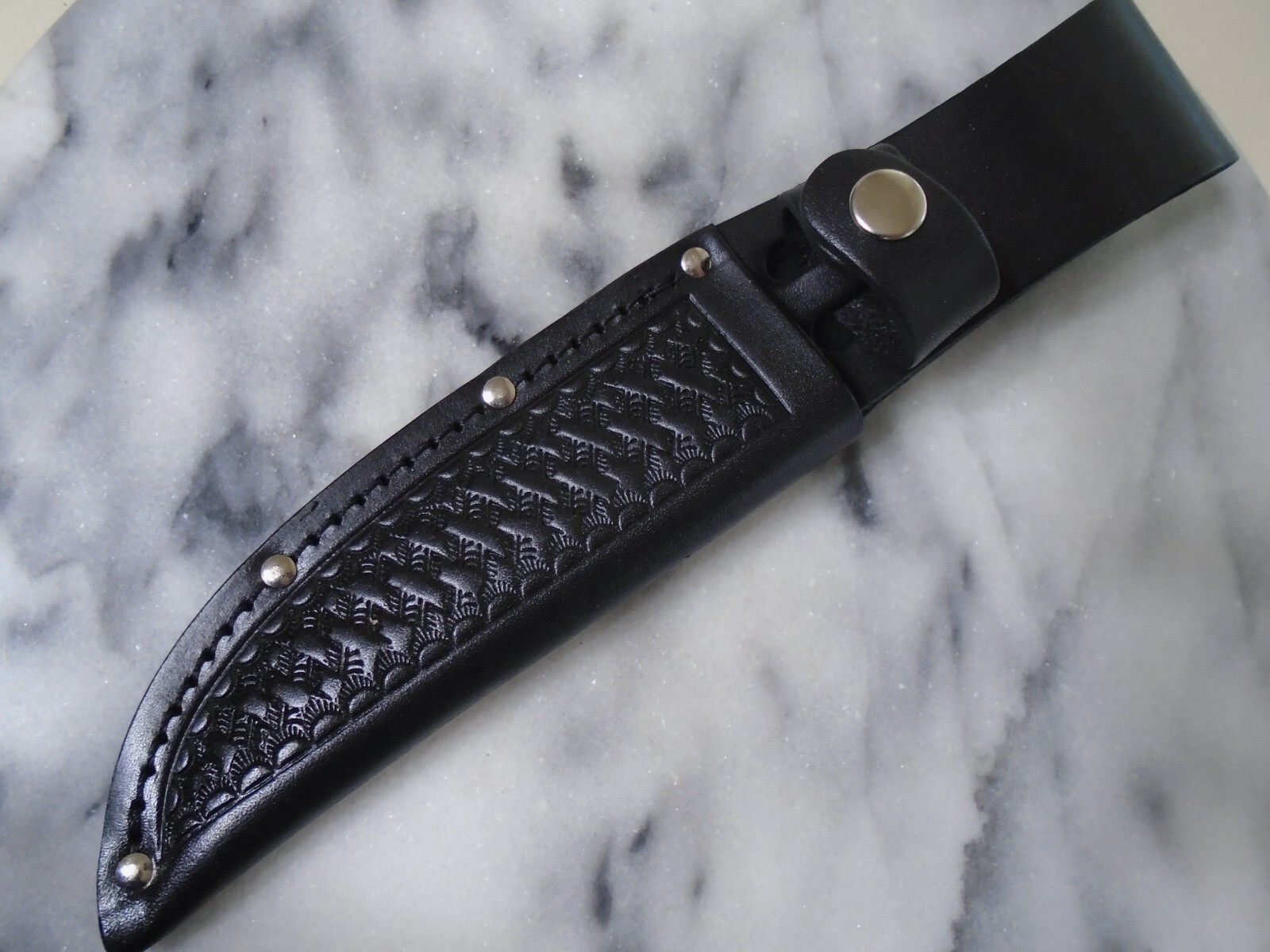 Black Leather Fixed Blade Knife Sheath Fits Up To 5" X 1 1/2" Inch Blades New