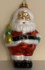 Blown glass large Santa Claus ornament