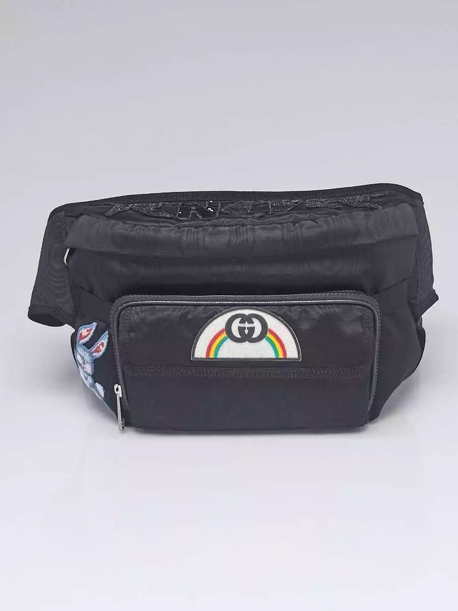 Sac à dos rétro ceinture/sac à dos en nylon noir Gucci