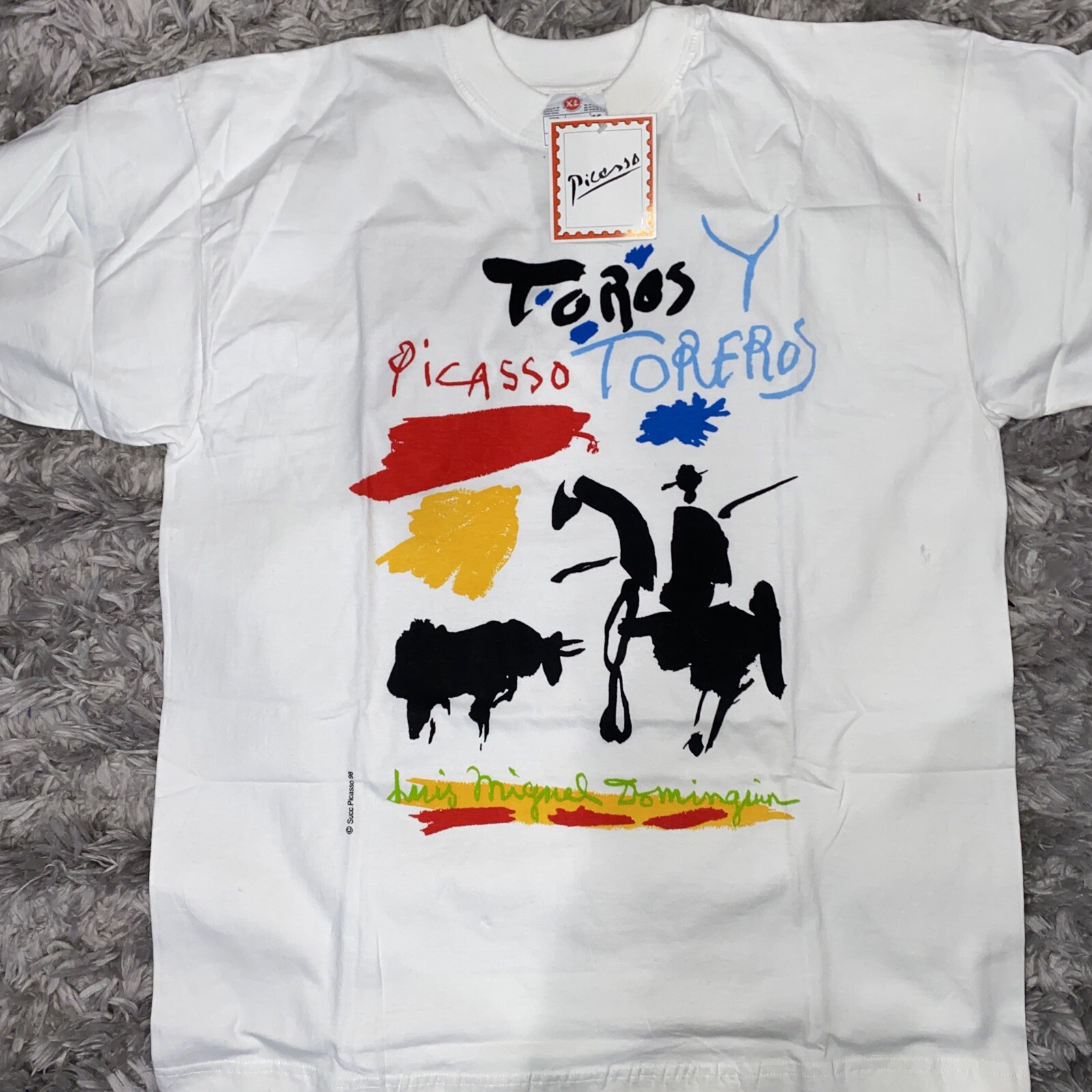 Brand New Vintage Toros Y Toreros Picasso 98 Art on T-Shirts Mens 