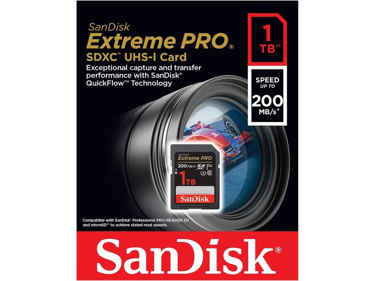 SanDisk 1TB Extreme Pro SDXC UHS-I/U3 V30 Class 10 Memory Card