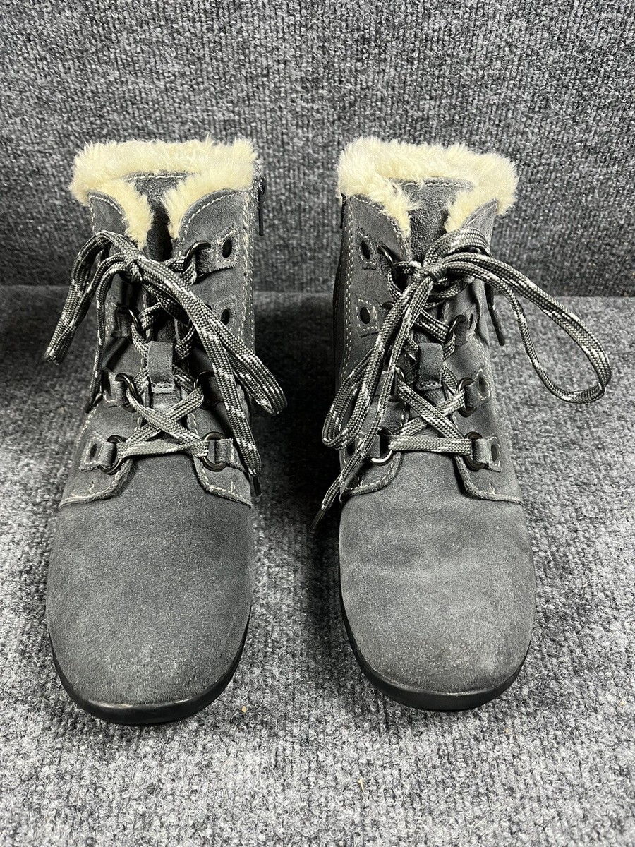 Earth Origins Boots Leather/ Flux Fur Upper Ankle Booties Womens