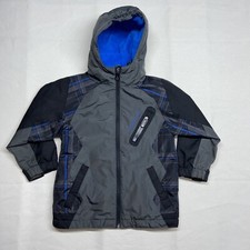 Weather Proof Dual ZipUp Blue Plaid Youth XS 4/5 Winter Fleece Lined Coat Jacket