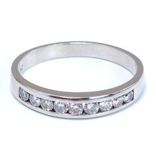 Platinum 0.25ctw Round Diamond Ring Channel Set Wedding Band SI-1 F/G Size 5