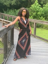 Old Navy Tribal Print Dress Black Women's Small 478615