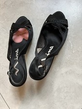 Nina black dress heels sling back open toe 7