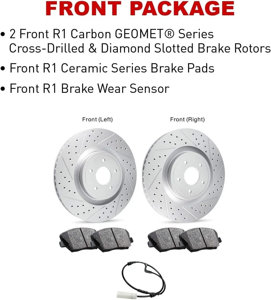 R1 CONCEPTS FPC.34033.02 CARBONE SERIES FRONT BRAKE SET FOR BMW'S - Image 3 of 4