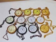 Lot of 12Watch elgin vintage pocket Collectible Antique Brass Pocket Watch GIFT