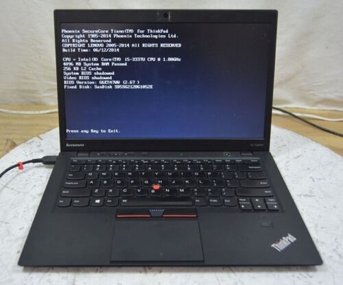Ordinateur portable Lenovo ThinkPad X1 carbone Core i5-3337U 1,8 GHz 4 Go 128 Go voir notes  - Photo 1 sur 9