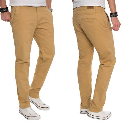 A. Salvarini Herren Designer Chino Stoff Hose Chinohose Regular Fit NEU AS016