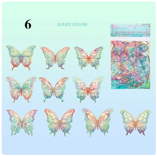 20pcs Transparent Sticker Image Butterflies Resin Mold Epoxy Acetate Holographic - Picture 26 of 26