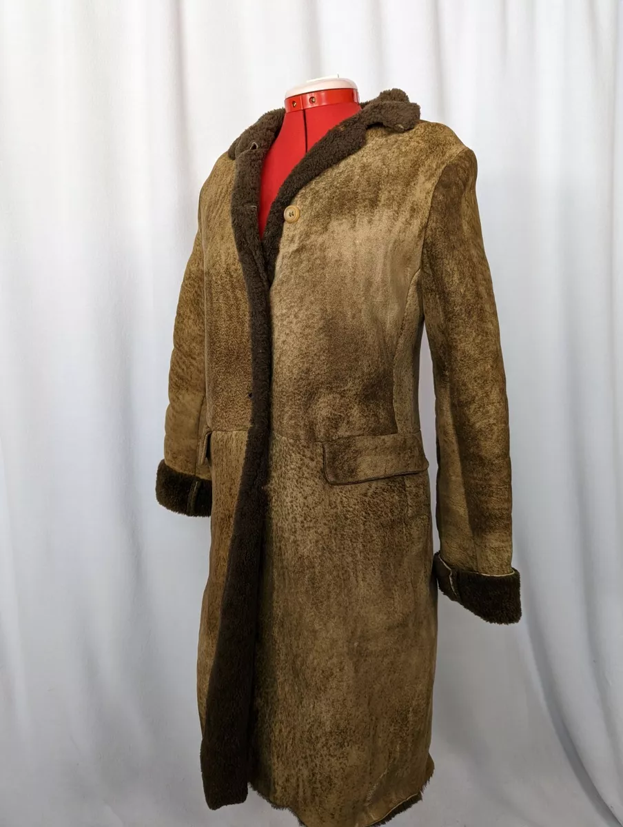 Jil Sander Archive Vintage Brown Snickerdoodle Shearling Fur Leather Jacket 38