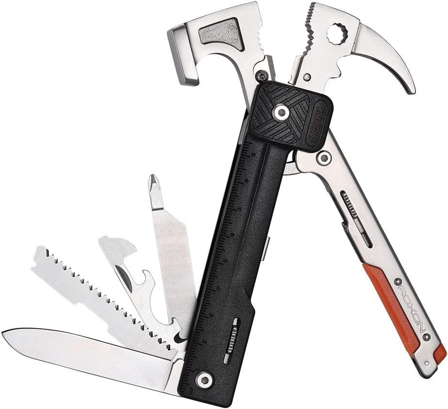 Multitool Sopravvivenza 16 in 1: Martello, Acciarino e Tagliafili Pro
