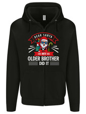 Santa My Older Brother Funny Christmas Xmas Mens Zip Up Hoodie