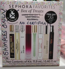 Sephora Favorites 8 Pc Perfume Sampler Box of Treats - NO CERTIFICATE -