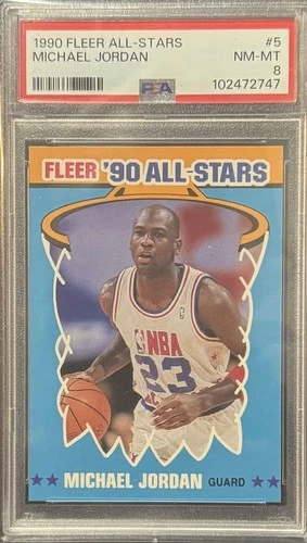 1990 Fleer All-Stars Michael Jordan #5 PSA 8 NM-MT HOF Chicago Bulls