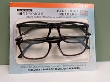 XtraSight by Foster Grant Reading Glasses 4847A-B 2 Pack Blue Light