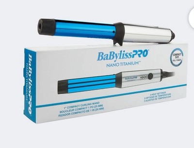 Babyliss PRO Nano Titanium Professional Curling Wand, 1'' Compact BNTMWUC - Blue