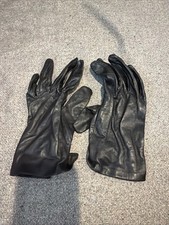 Vintage Nordstrom Black Leather Silk Lined Winter Gloves Women  s Sz 8