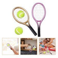 2 Set Mini Tennis Racket Toy - Dollhouse Sports Accessories - Fairy Garden