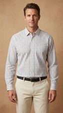 60 Club Room Mens Window Plaid Dress Shirt