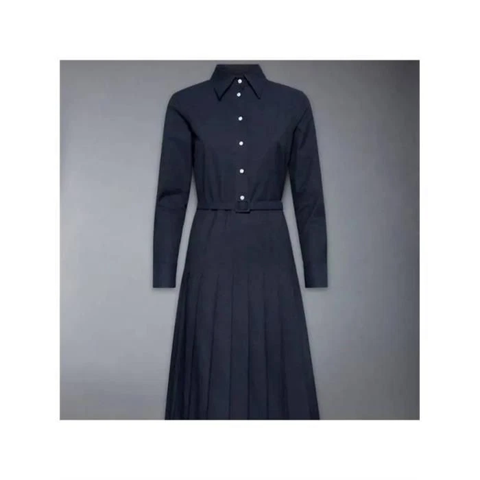 Abito Thom Browne a righe in flanella di cotone plissettato con bottoni 126775976