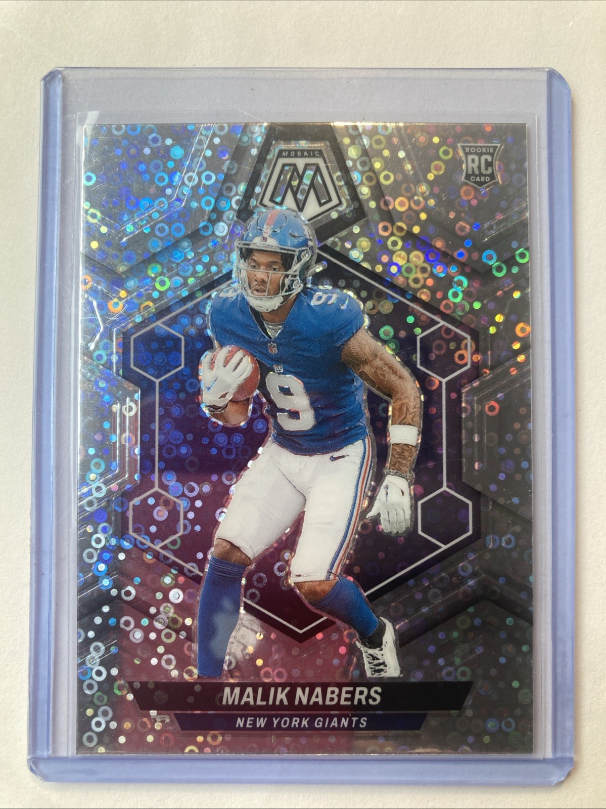 2024 MOSAIC NO HUDDLE MALIK NABERS DISCO PRIZM ROOKIE CARD# 306 NY GIANTS