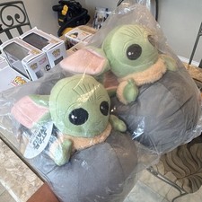 Star Wars Mandalorian Grogu Plush Slip-On Slippers Women s 11-12 Gray